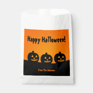 Sachets En Papier Trois Citrouilles Halloween Fête Favoriser les sac