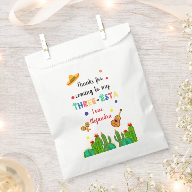 Sachets En Papier Trois Esta Fiesta 3ème anniversaire (Coupé)