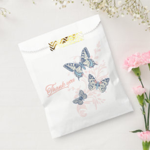 Sachets En Papier Trois papillons en train de dessiner merci mariage