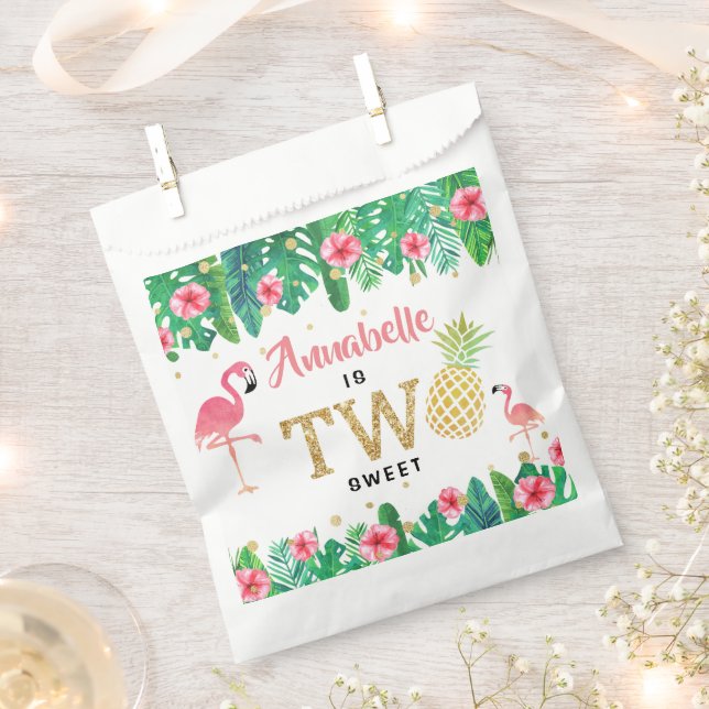 Sachets En Papier Tropical Summer Beach Luau Girls 2e anniversaire (Coupé)