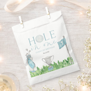 Sachets En Papier Trou en un bleu Golf 1ère fête d'anniversaire