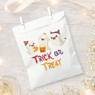 Sachets En Papier Trou ou Traiter de mignons Fantômes Halloween Anni