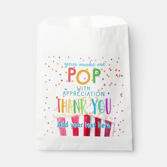 Sachets En Papier tu me fais éclater merci popcorn bénévole (Devant)