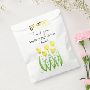 Sachets En Papier Tulipes fleurs aquarelle Baby Shower Mariage