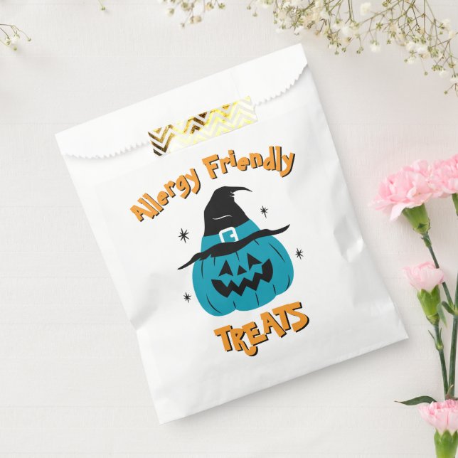 Sachets En Papier Turquoise Citrouille Allergie Friendly Halloween F (Scellé)