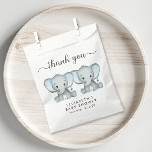 Sachets En Papier Twin Elephant Baby Boys Douche Merci
