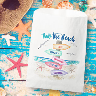 Sachets En Papier Two The Beach Kids 2e fête d'anniversaire