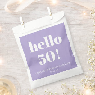 Sachets En Papier Typographie audacieuse Lavande moderne fête d'anni