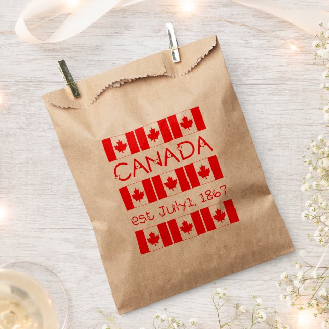 Sachets En Papier Typographie canadienne du drapeau de la Feuille d' (Coupé)