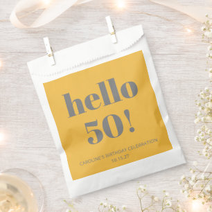 Sachets En Papier Typographie Gris jaune moderne fête d'anniversaire