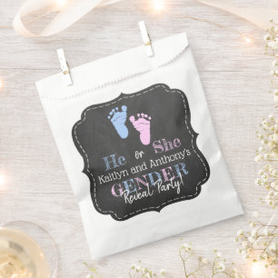 Sachets En Papier Typographie moderne Sexe Revevela Party! Baby show