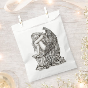 Sachets En Papier Un ange endormi sur la pierre