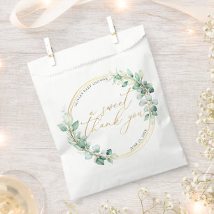 Sachets En Papier Un Baby shower de verdure doux Merci Eucalyptus