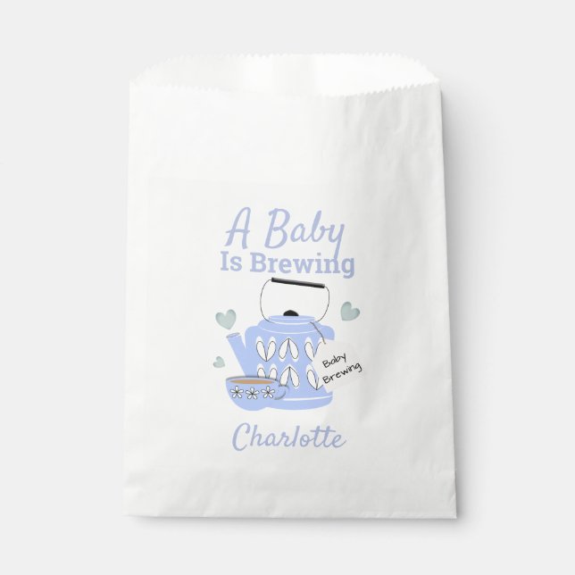 Sachets En Papier Un bébé brasse Bleu Baby Boy Douche (Devant)