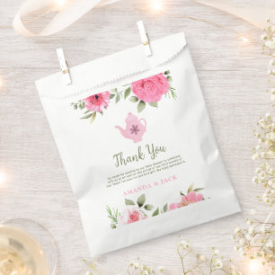 Sachets En Papier Un bébé brasse un Baby shower de thé Rose à fleurs