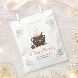 Sachets En Papier Un bébé Orange A Baby is Brewing Halloween Baby Sh