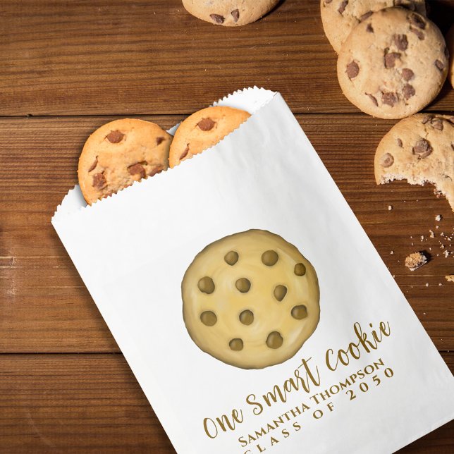 Sachets En Papier Un Cookie Intelligent Diplômé Simple Party Favoris (One Smart Cookie graduation party favor paper bag)