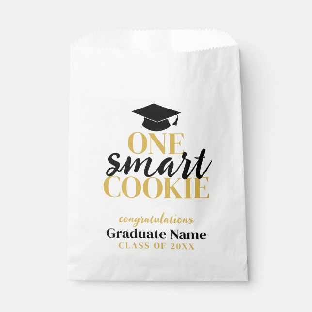 Sachets En Papier Un cookie intelligent - Moderne Black Gold Graduat (Devant)
