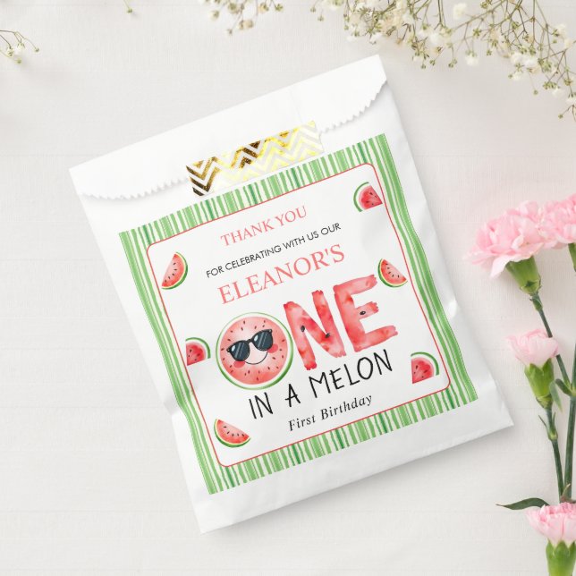 Sachets En Papier Un dans un melon 1er anniversaire pastèque Merci (Scellé)