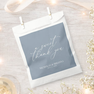 Sachets En Papier Un doux Merci Dusty bleu minimaliste Mariage