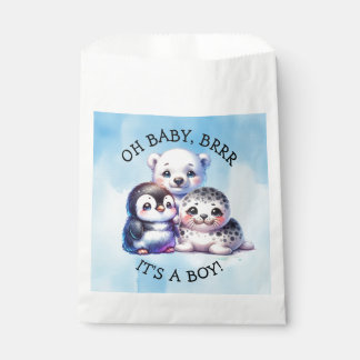 Sachets En Papier Un garçon | Baby shower d'hiver polaire arctique