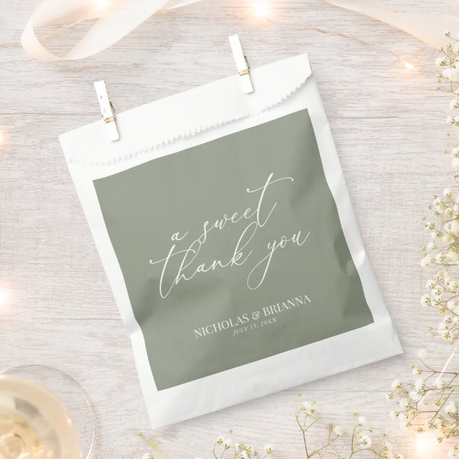 Sachets En Papier Un Mariage Boho Vert Merci doux (Coupé)