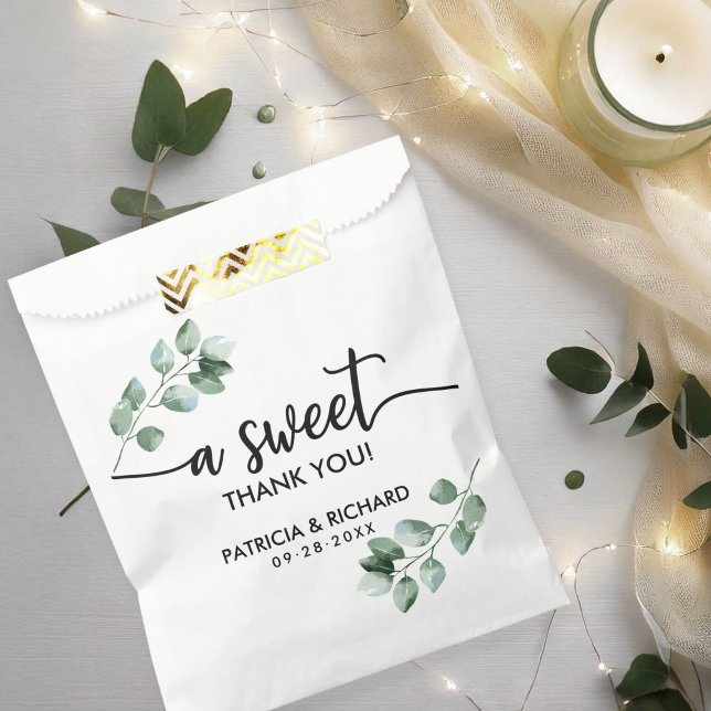 Sachets En Papier Un Mariage de verdure Merci doux (Créateur téléchargé)