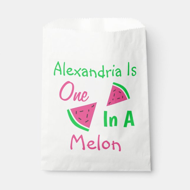 Sachets En Papier Un melon pour le 1er anniversaire (Devant)