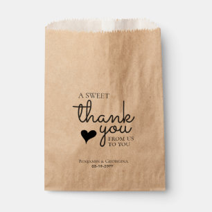 Sachets En Papier Un Merci doux Coeur Moderne Mariage élégant