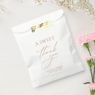 Sachets En Papier Un Merci sucré blanc & Terracotta minimaliste