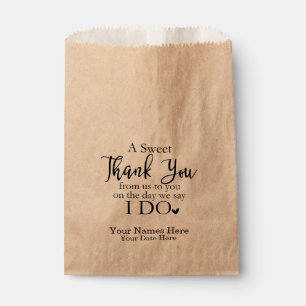 Sachets En Papier Un Merci sucré Favor Sacs, Faveurs de mariage