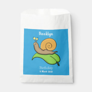 Sachets En Papier Un mignon escargot heureux sur une illustration d'