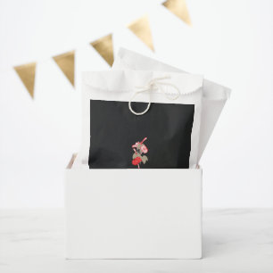 Sachets En Papier un motif de fleur rouge sur fond blanc