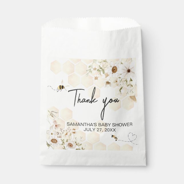 Sachets En Papier Un petit Baby shower d'abeilles au miel (Devant)