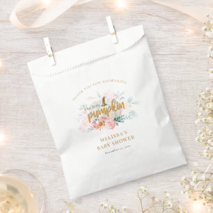 Sachets En Papier Un Petit Baby shower Floral Rose Citrouille Fille