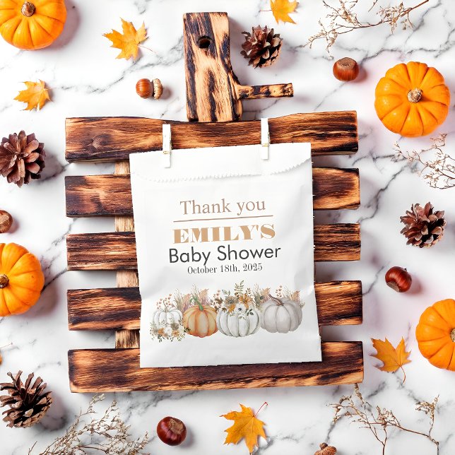 Sachets En Papier Un petit Citrouille est en route - Baby shower (Créateur téléchargé)