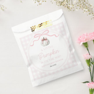 Sachets En Papier Un petit nœud papillon rose citrouille Baby Shower