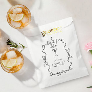 Sachets En Papier Un Petit Peu Plus Vieux Black Wavy Bordure fête d'