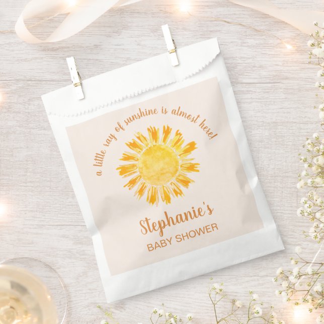 Sachets En Papier Un Petit Rayon De Baby shower Soleil (Coupé)