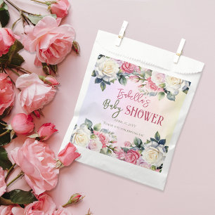 Sachets En Papier Un petit Rose Floral Girl Baby shower Merci