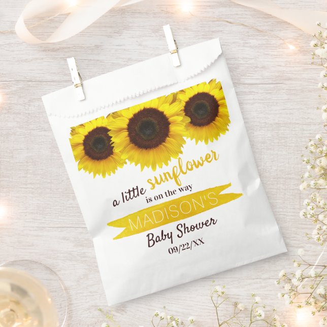 Sachets En Papier Un Petit Tournesol Est En Route ! Baby shower (Coupé)