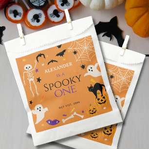 Sachets En Papier Un Spooky Halloween 1er Anniversaire Orange