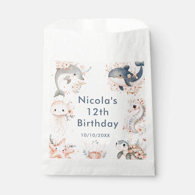 Sachets En Papier Under The Sea Animals Birthday Party (Devant)