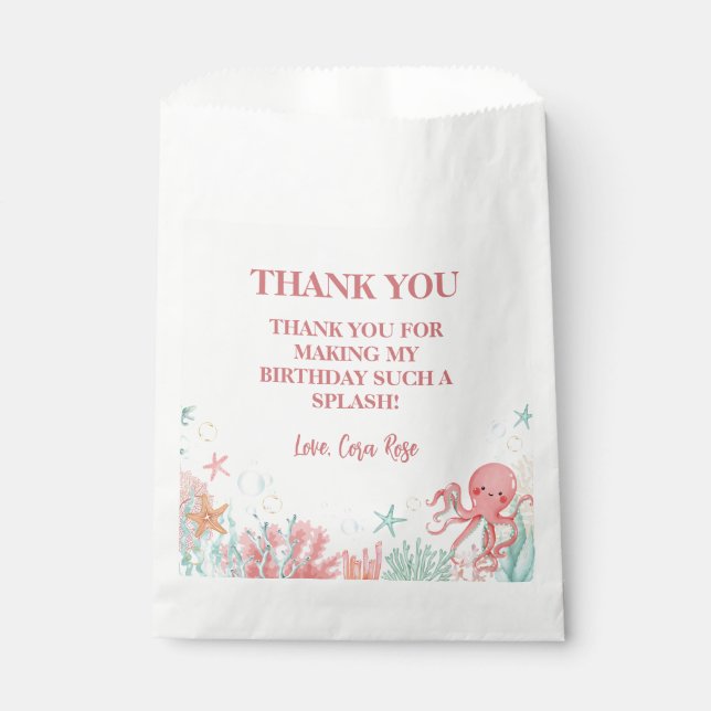 Sachets En Papier Under the Sea Mermaid Girls Birthday Party (Devant)