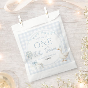 Sachets En Papier UNE Fête d'anniversaire de 1 an d'Oie Silly Bleue