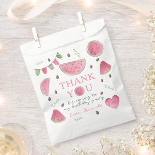 Sachets En Papier Une fille d'anniversaire au melon d'eau "One in a