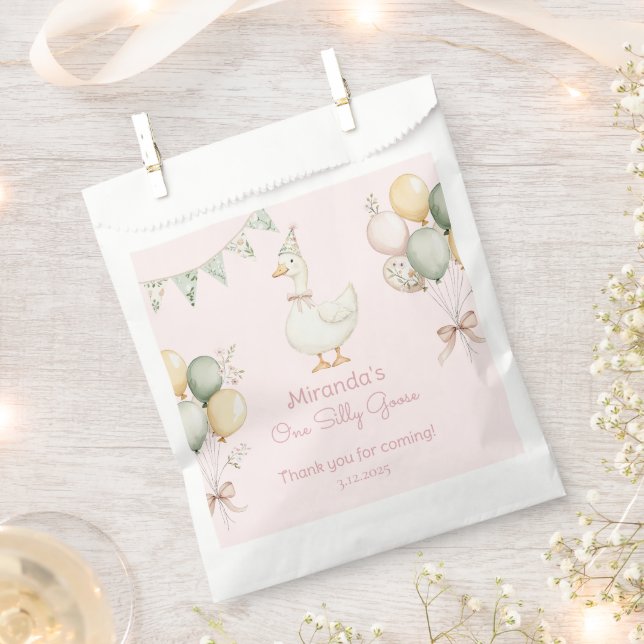Sachets En Papier Une fille d'oie sotte 1er anniversaire (Coupé)