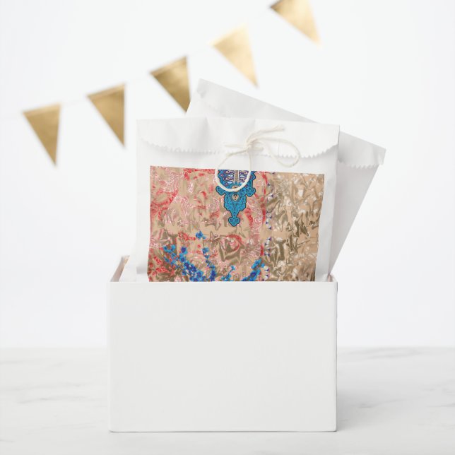 Sachets En Papier une image d'une écharpe bleue et beige (Fête)