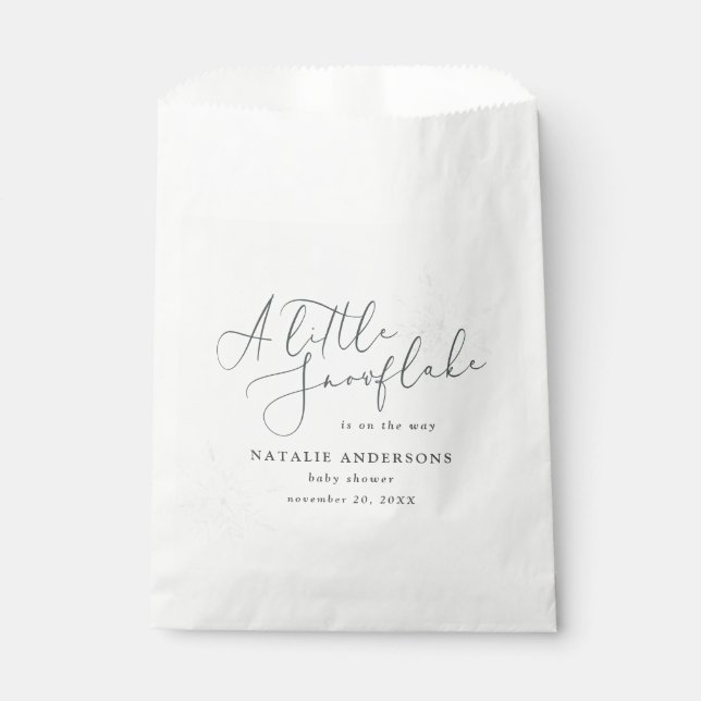 Sachets En Papier Une petite fête de baby shower d'hiver de flocon d (Devant)