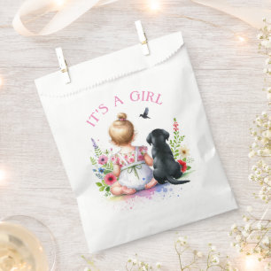 Sachets En Papier Une petite fille et son chiot   C'est une fille